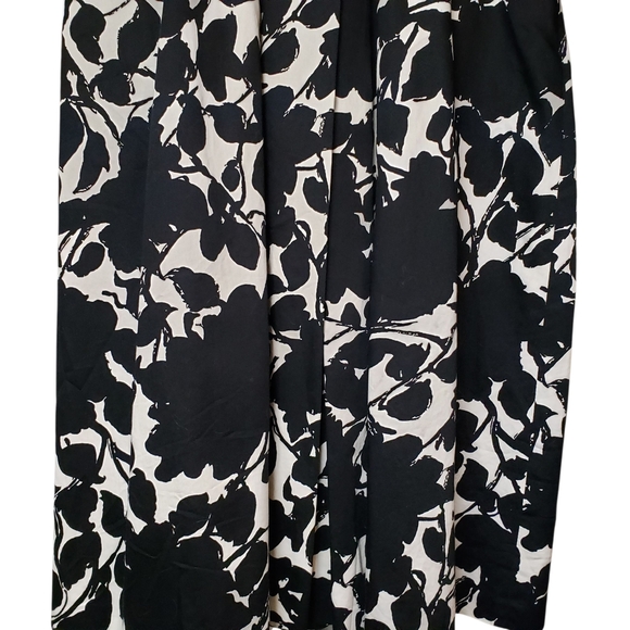 LaFayette 148 Petite Black White Floral  A-Line Knee Length Skirt Size 6 - Picture 2 of 13